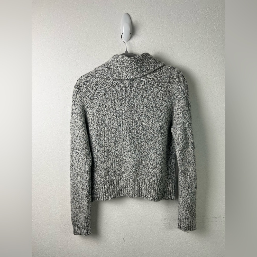 Loft Wool Blend Gray Marble Shawl Collar Cardigan Fall Winter Office - Picture 2 of 12